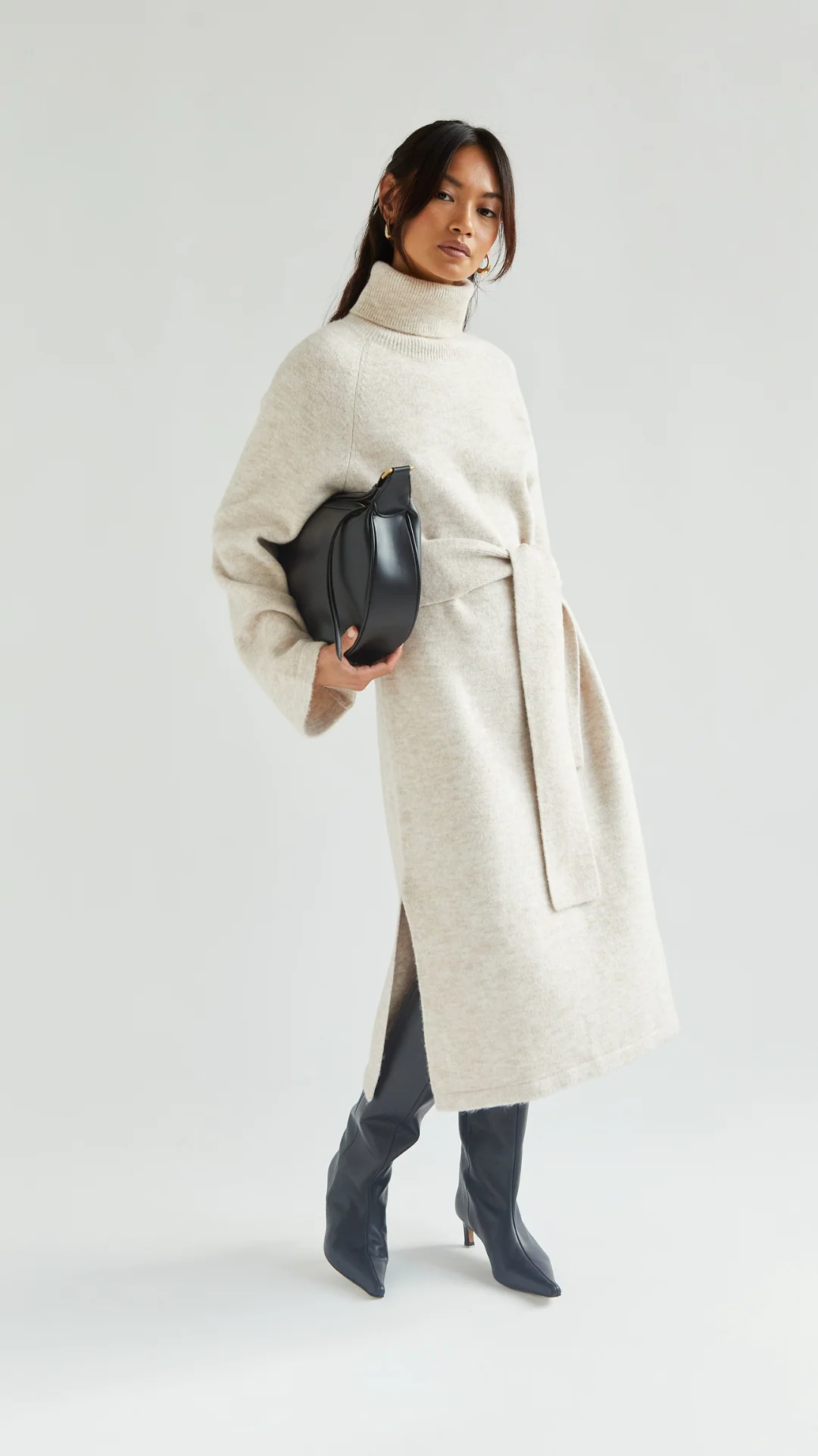 Abbie Knitted Dress - Sand - Image 12