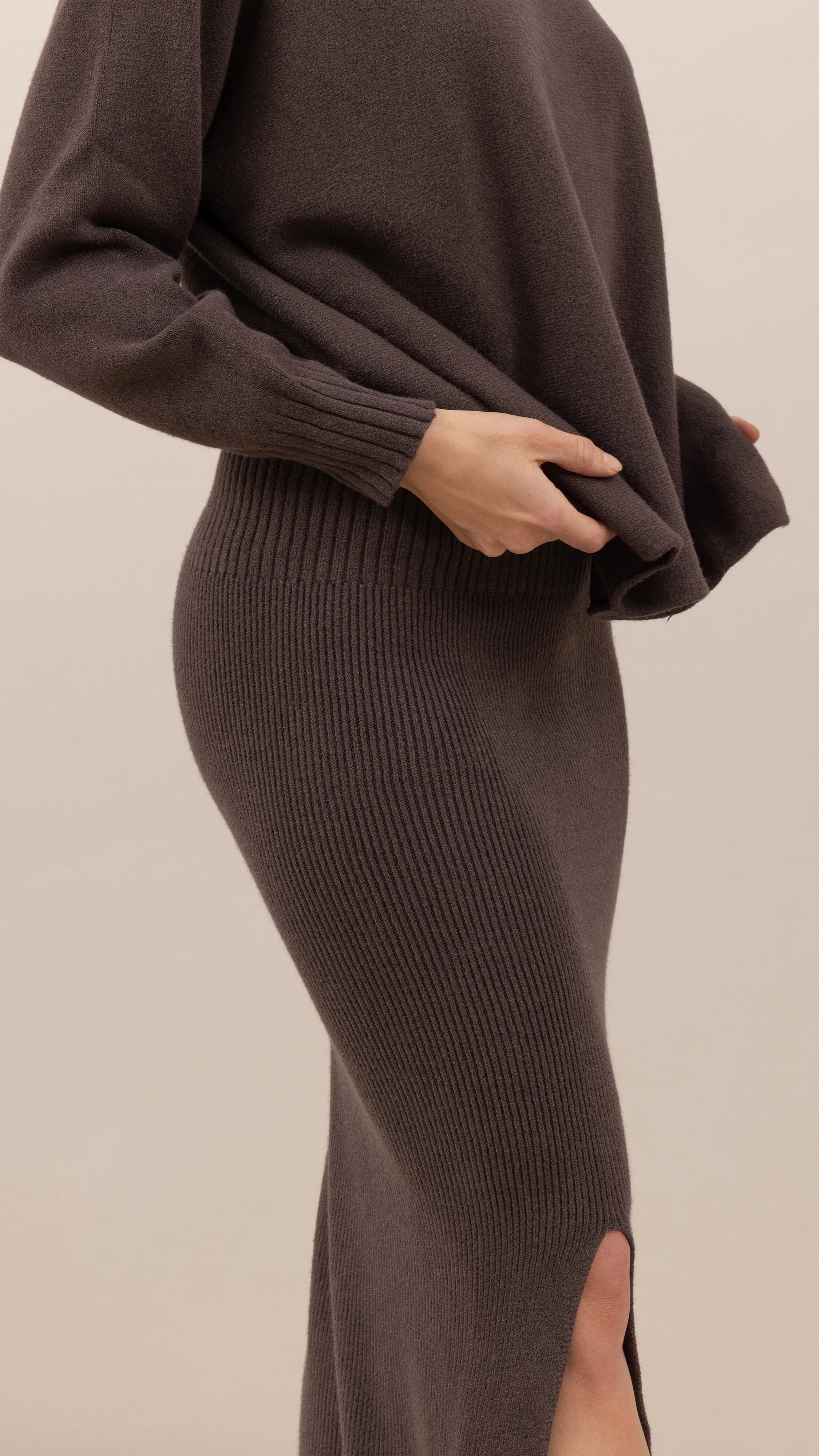 Adina Pencil Skirt - Cacao - Image 4