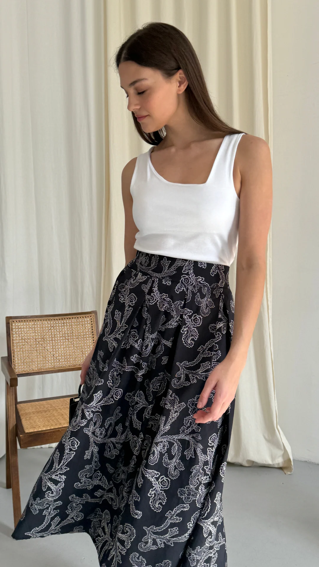 Adira Skirt - Black Print - Image 6