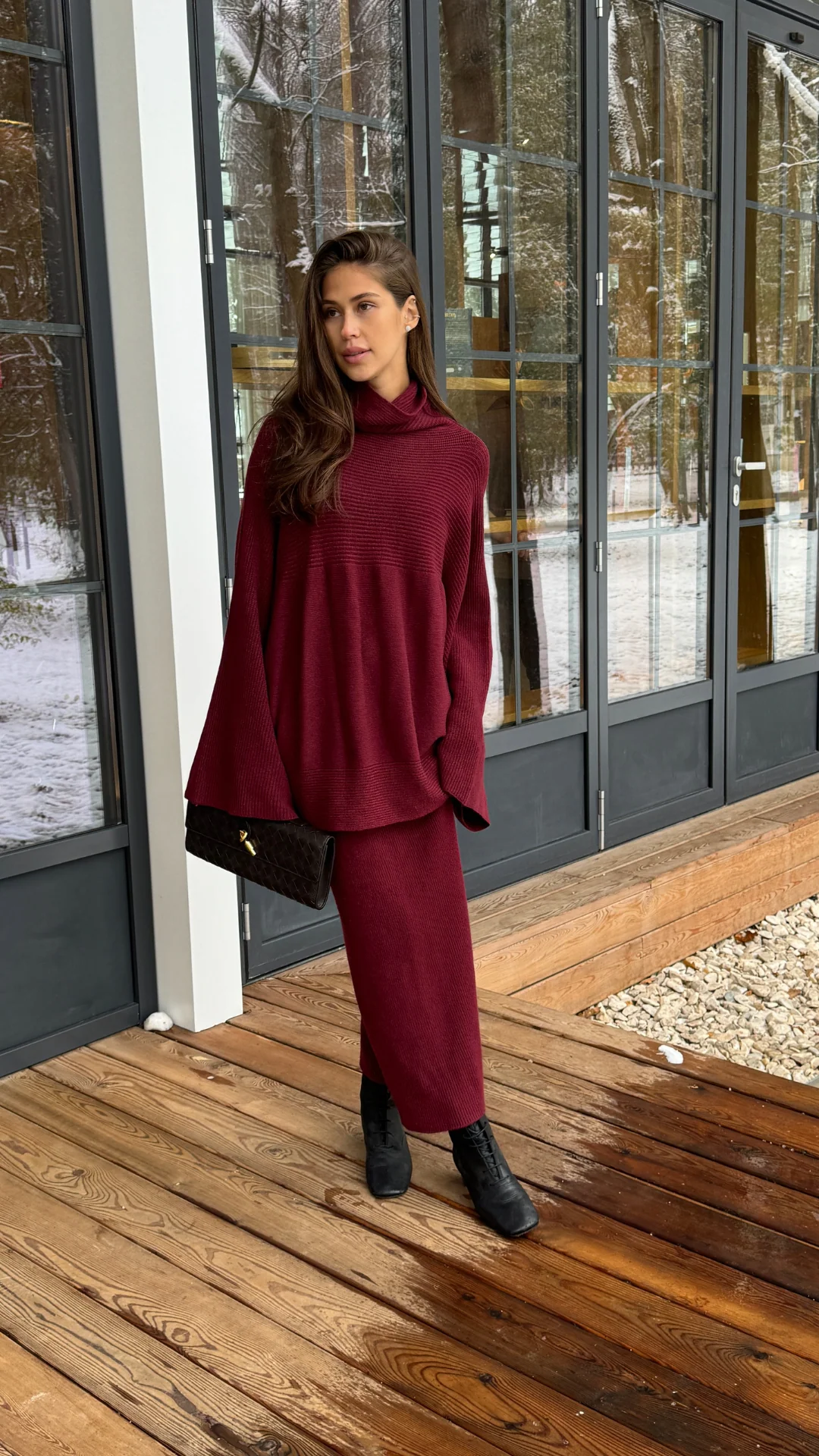 Alma Pencil Skirt - Dark Cherry - Image 18