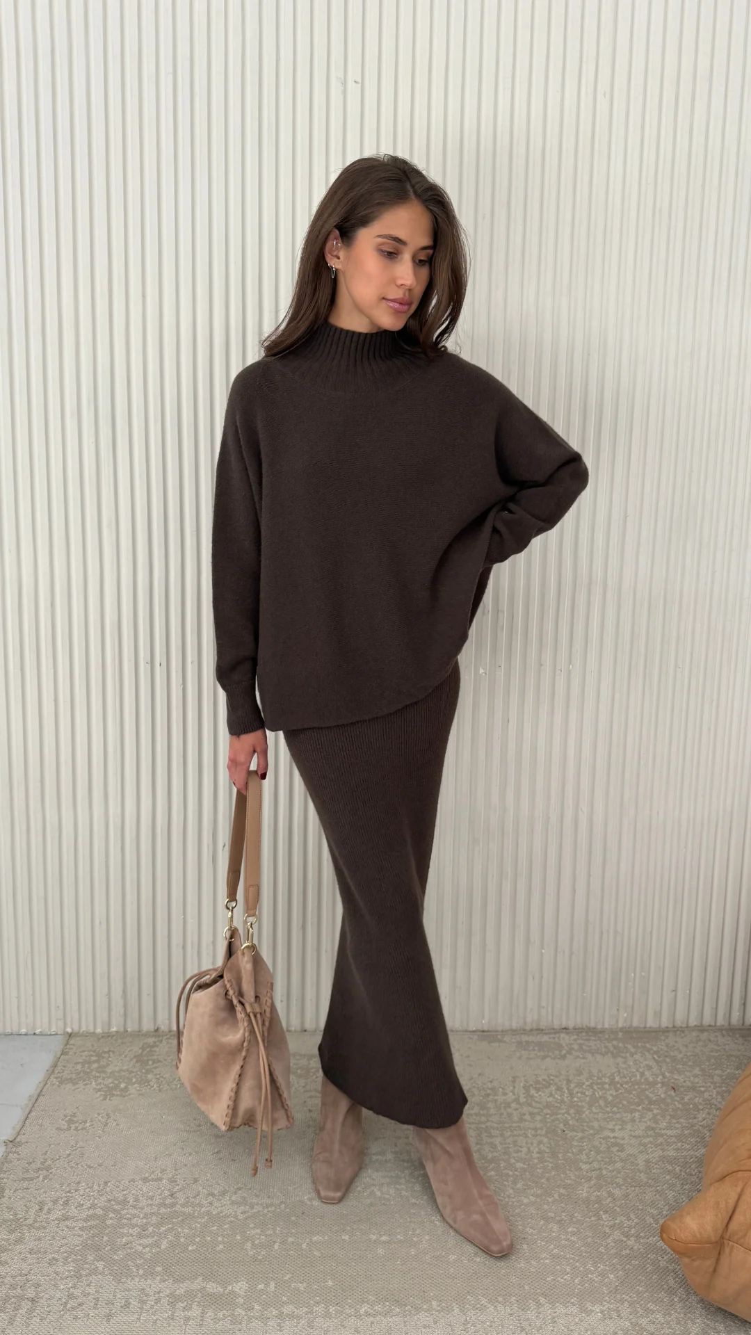 Alma Pencil Skirt - Dark Espresso - Image 7