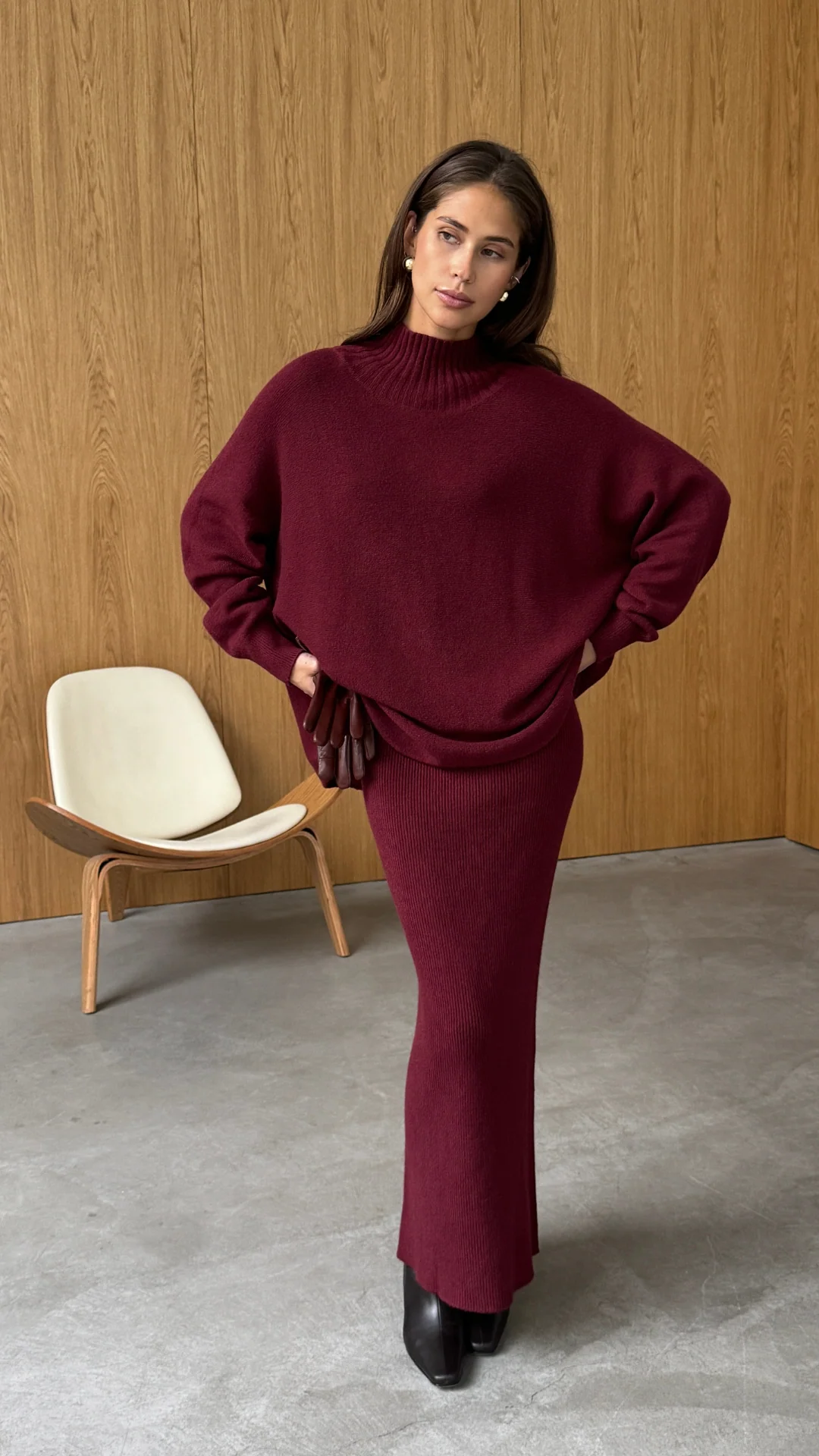 Alma Sweater - Dark Cherry - Image 11