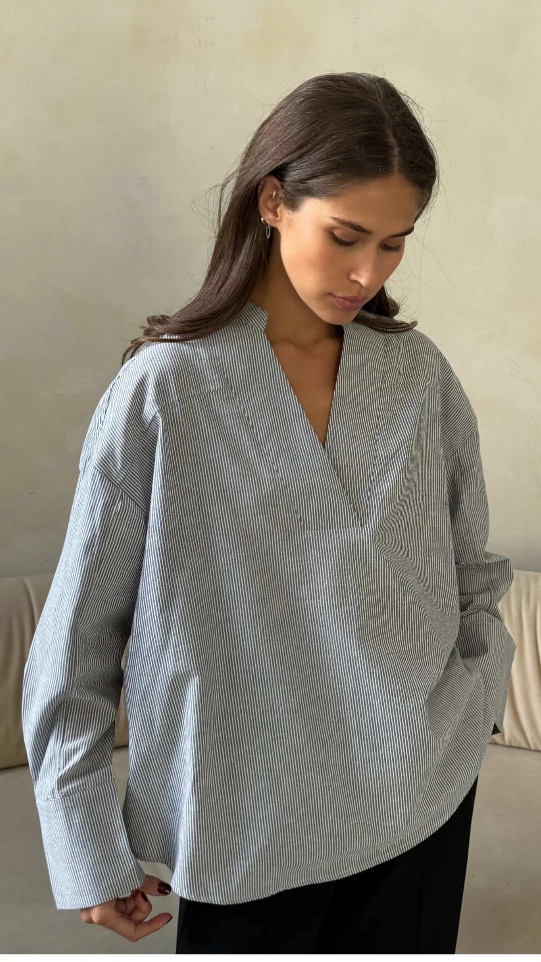April Top - White/Black Stripe