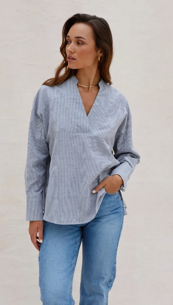 April Top - White/Black Stripe - Image 6