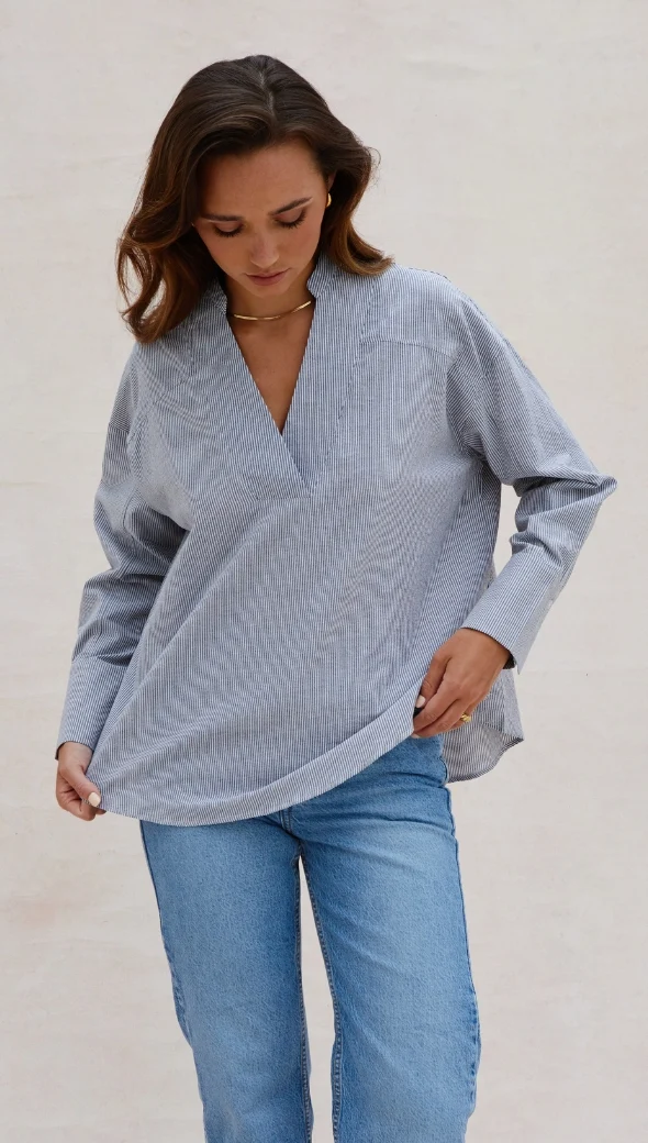 April Top - White/Black Stripe - Image 9