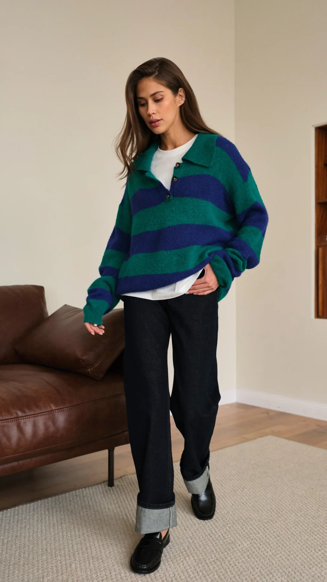 Arlo Sweater - Emerald Blue Marine Stripes - Image 3