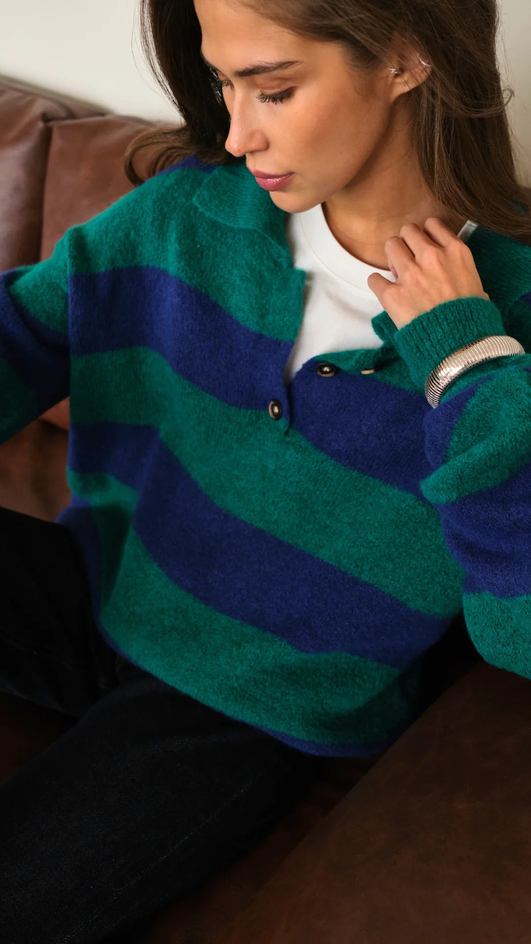 Arlo Sweater - Emerald Blue Marine Stripes - Image 6