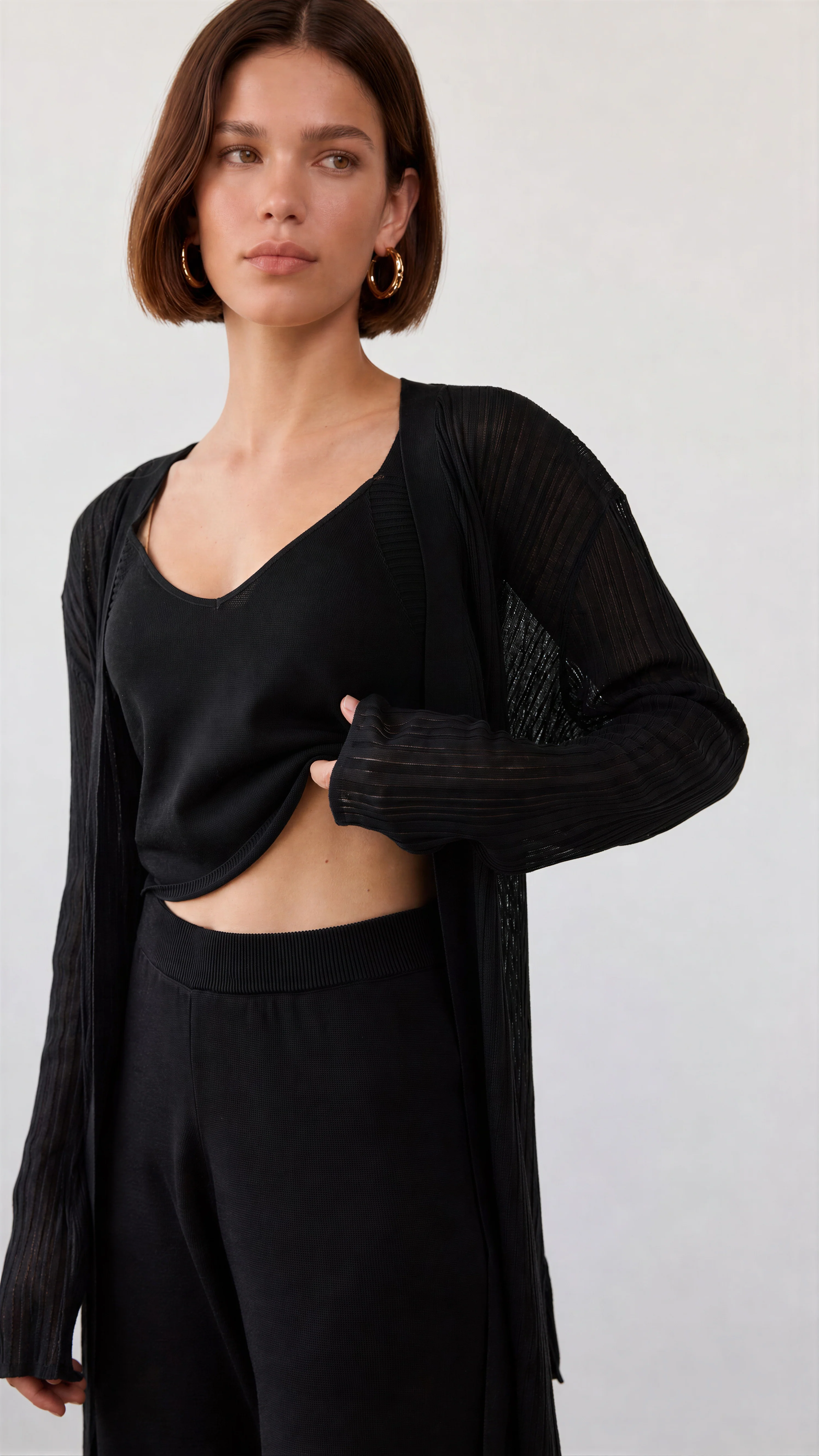 Ava Vest Top - Black - Image 3