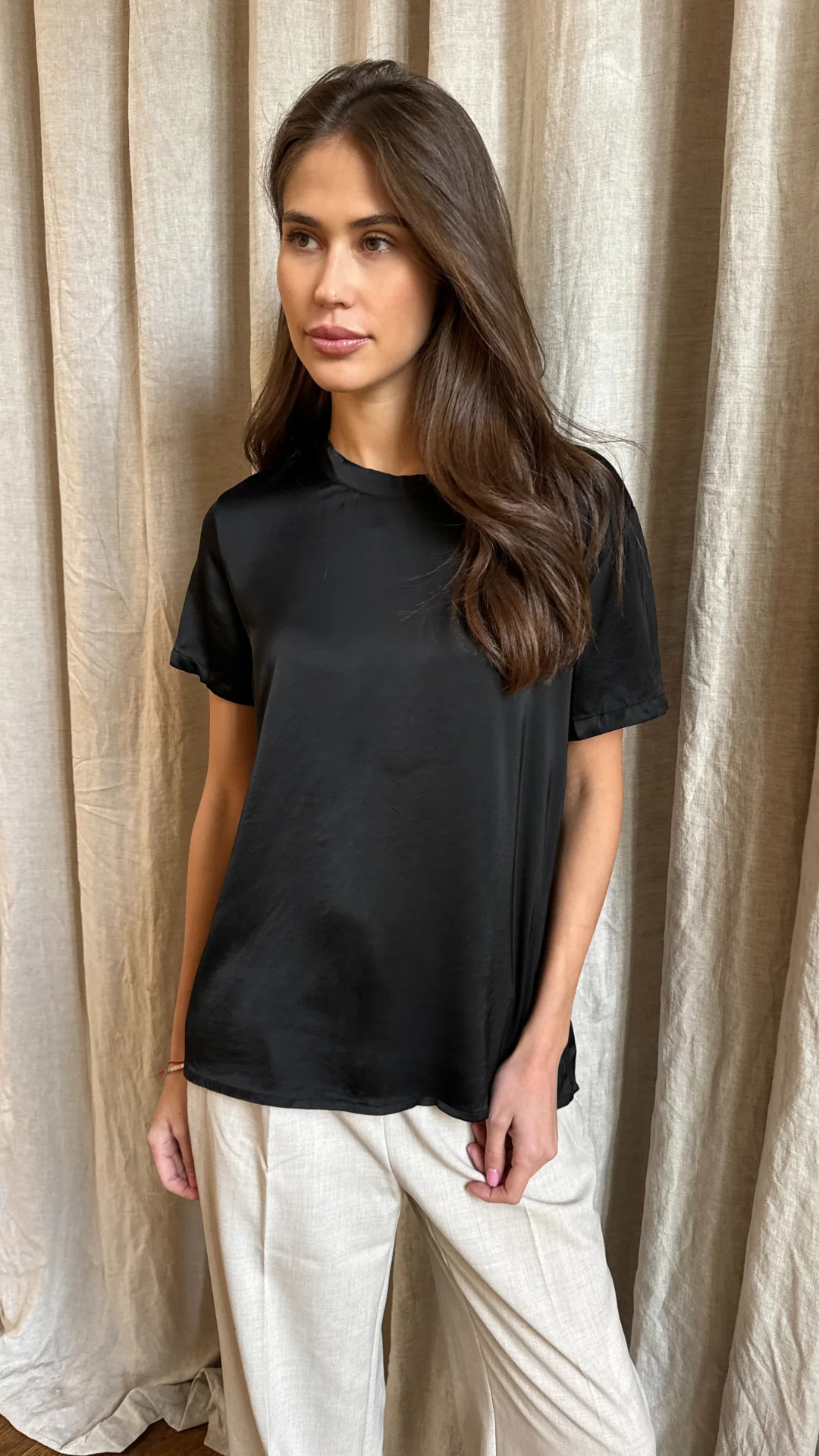 Bree Satin Top - Black