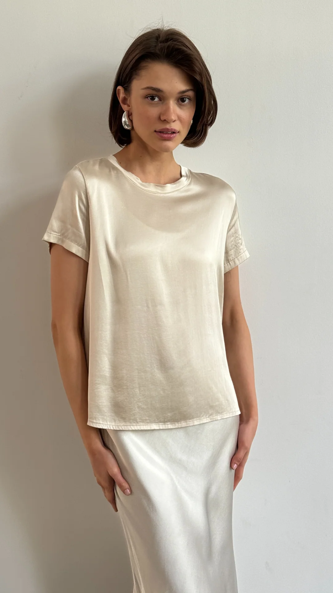 Bree Satin Top - Ivory - Image 14