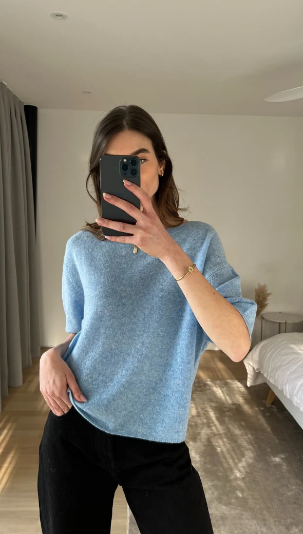Camille Cashmere Sweater - Sky - Image 3