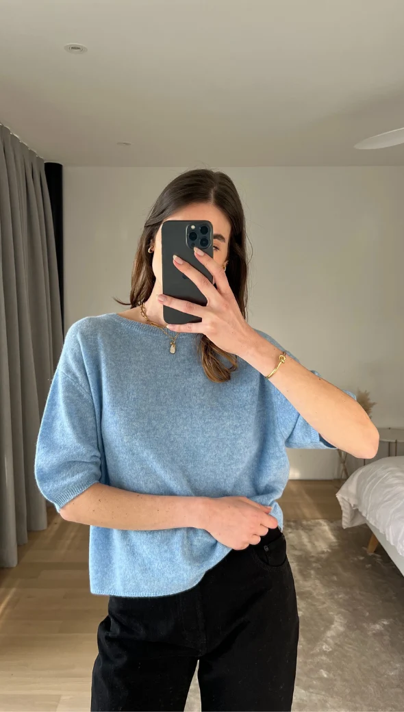 Camille Cashmere Sweater - Sky - Image 4