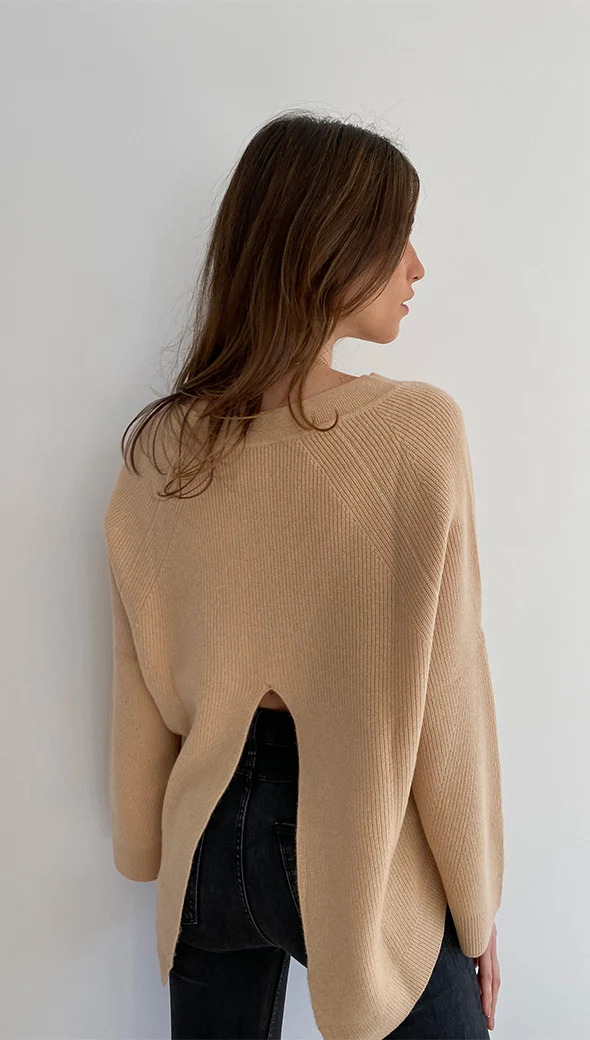 Camryn Pure Cashmere Sweater - Sand - Image 5
