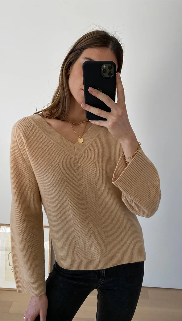 Camryn Pure Cashmere Sweater - Sand - Image 7