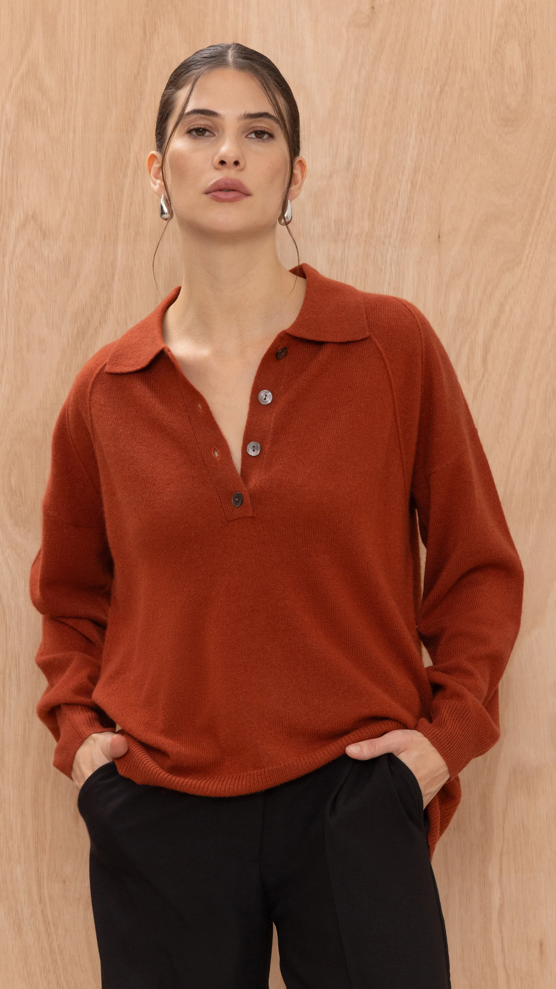 Caprice Cashmere sweater - Terracotta - Image 3