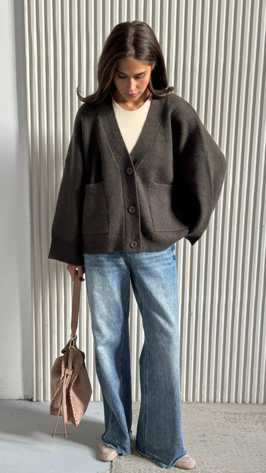 Cassandra Cardigan - Dark Khaki - Image 2