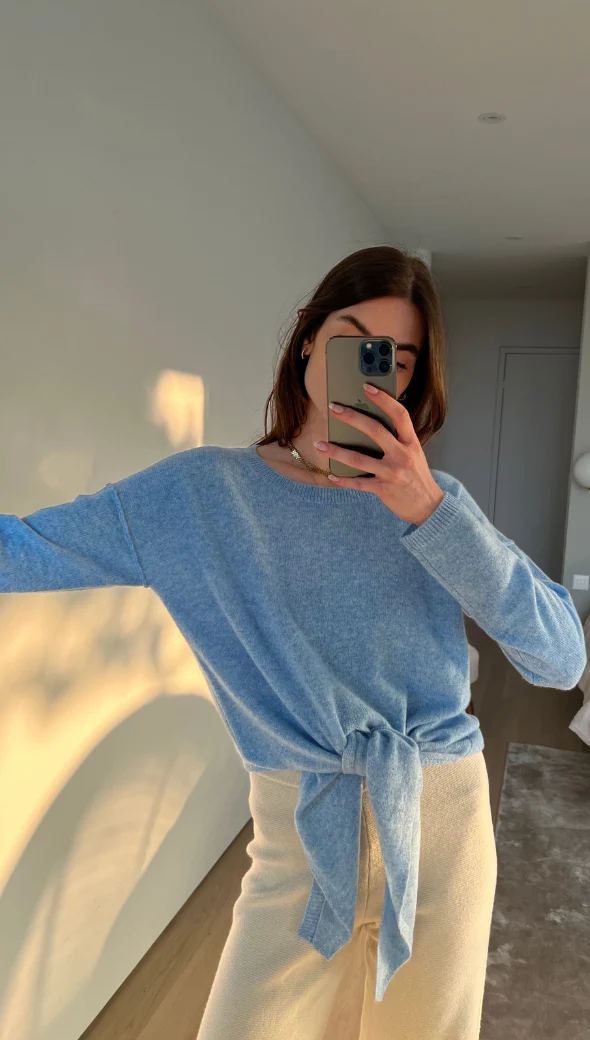 Christa Cashmere Sweater - Sky - Image 3