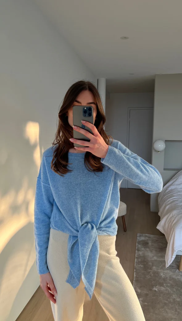 Christa Cashmere Sweater - Sky - Image 4