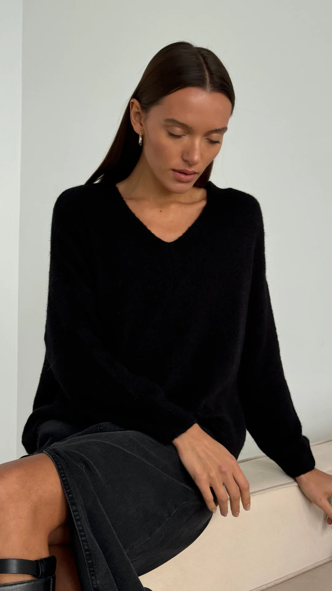 April Alpaca Sweater - Black - Image 11