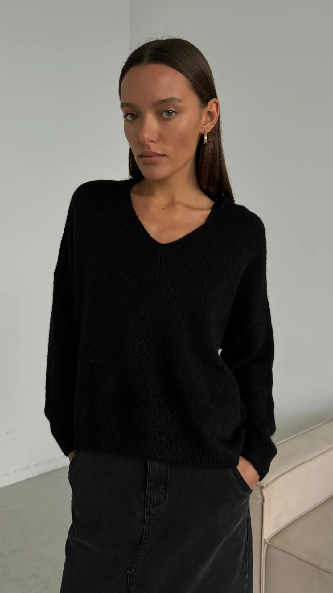 April Alpaca Sweater - Black - Image 4
