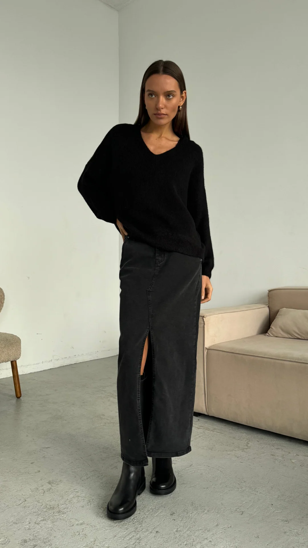April Alpaca Sweater - Black - Image 5
