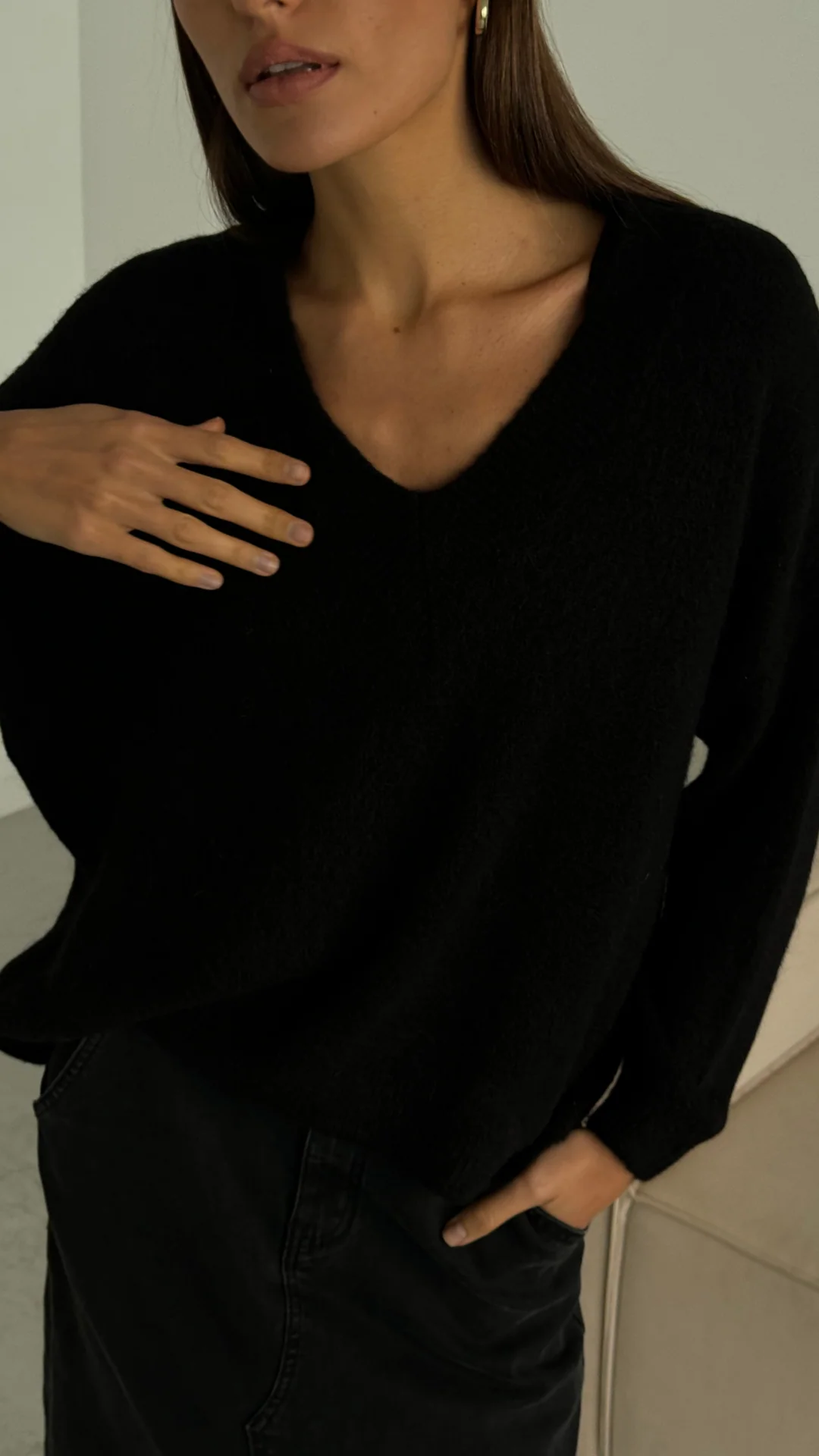 April Alpaca Sweater - Black - Image 7