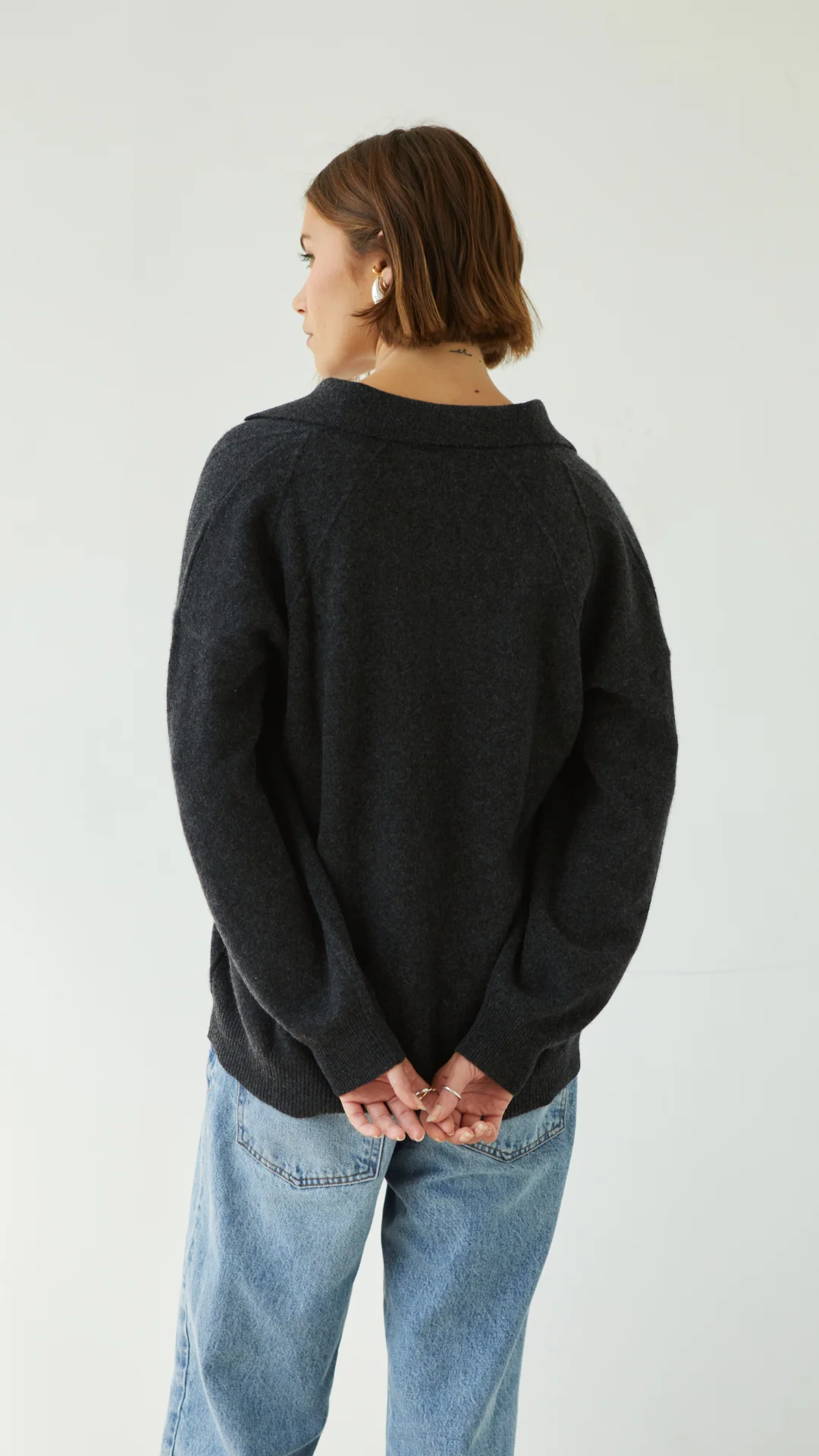 Caprice Cashmere Sweater - Dark Grey - Image 7