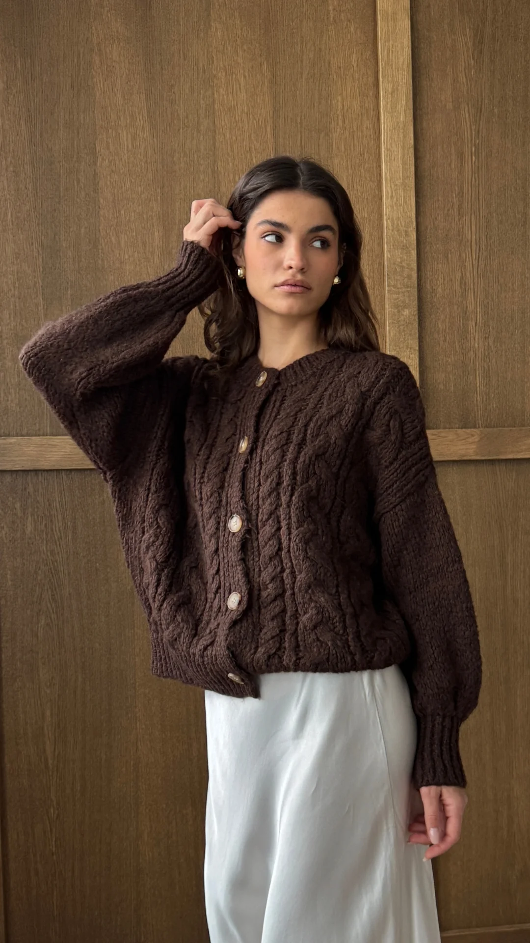 Evie Cardigan - Cocoa - Image 3
