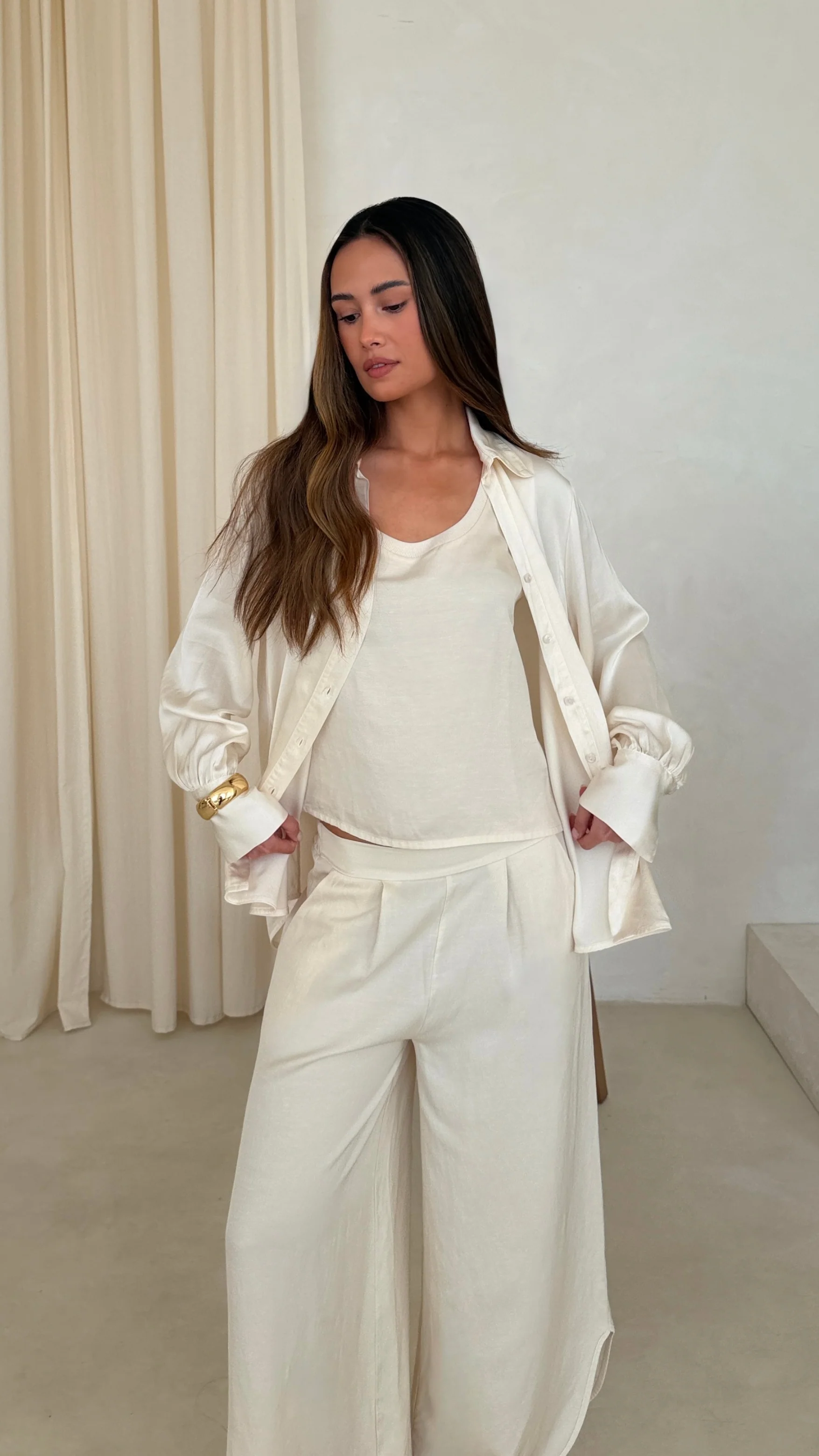 Fione Tencel Linen Top  - Ivory - Image 7
