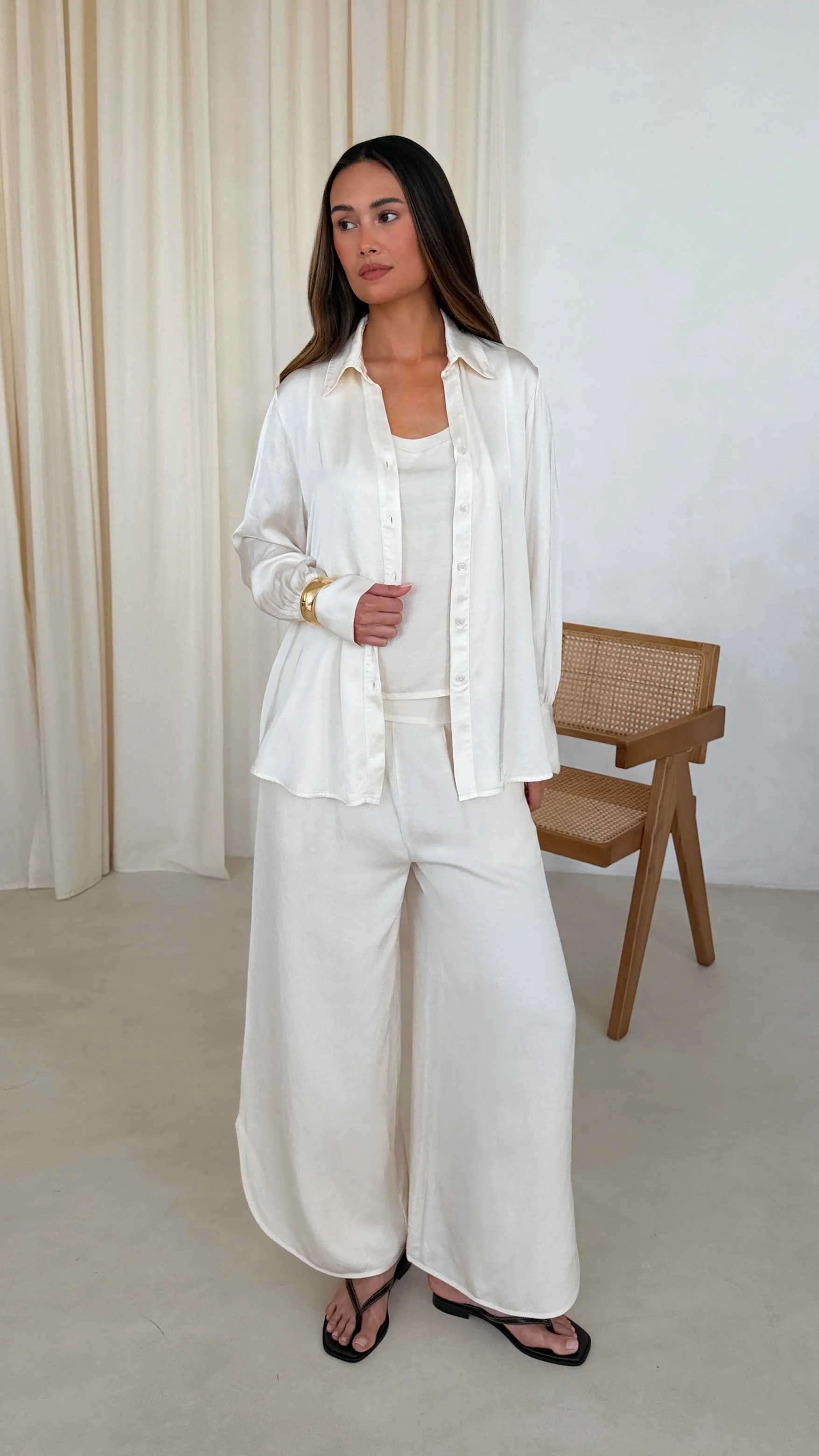 Flavia Tencel Linen Trousers - Ivory - Image 5