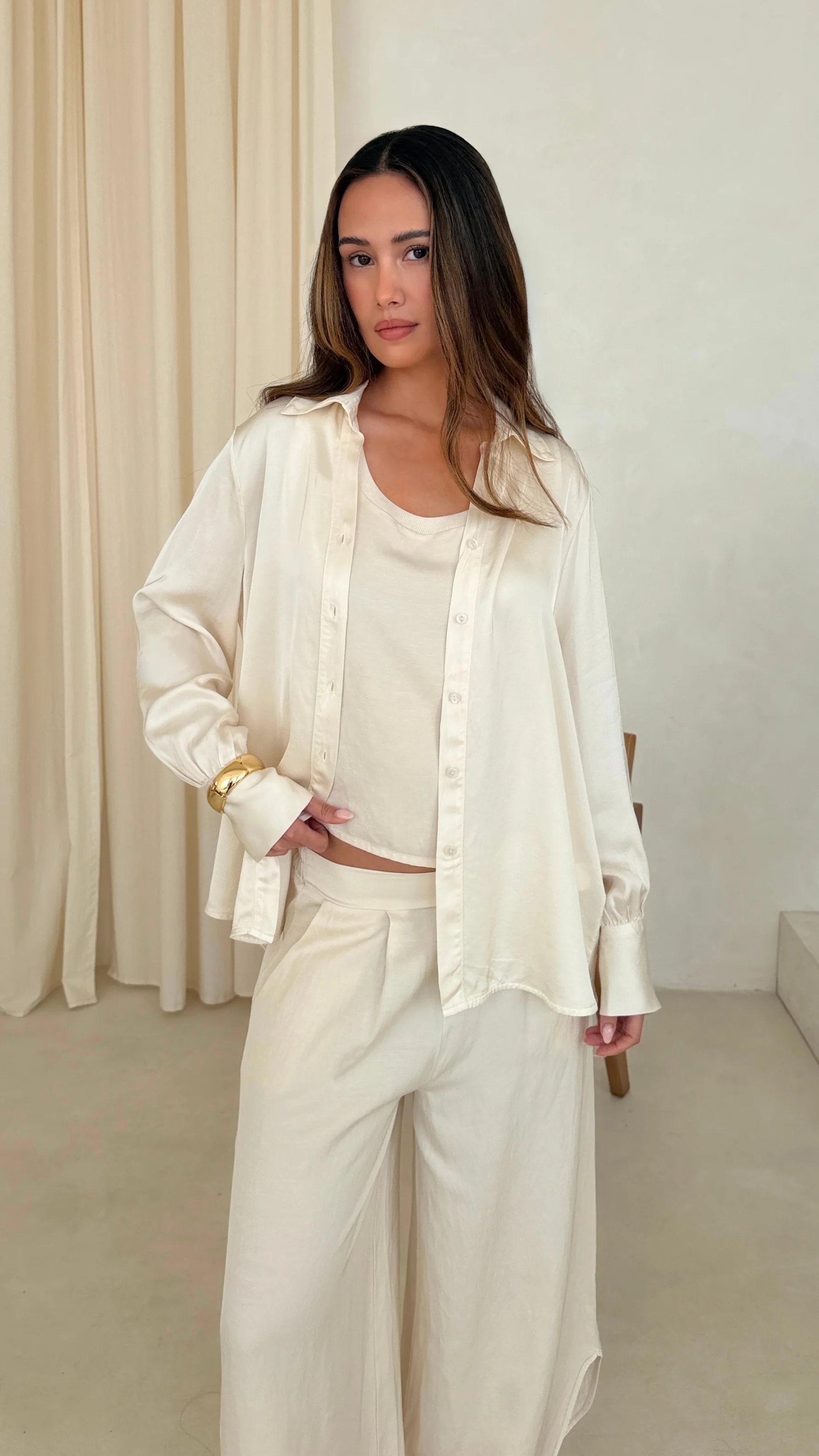 Flavia Tencel Linen Trousers - Ivory - Image 7