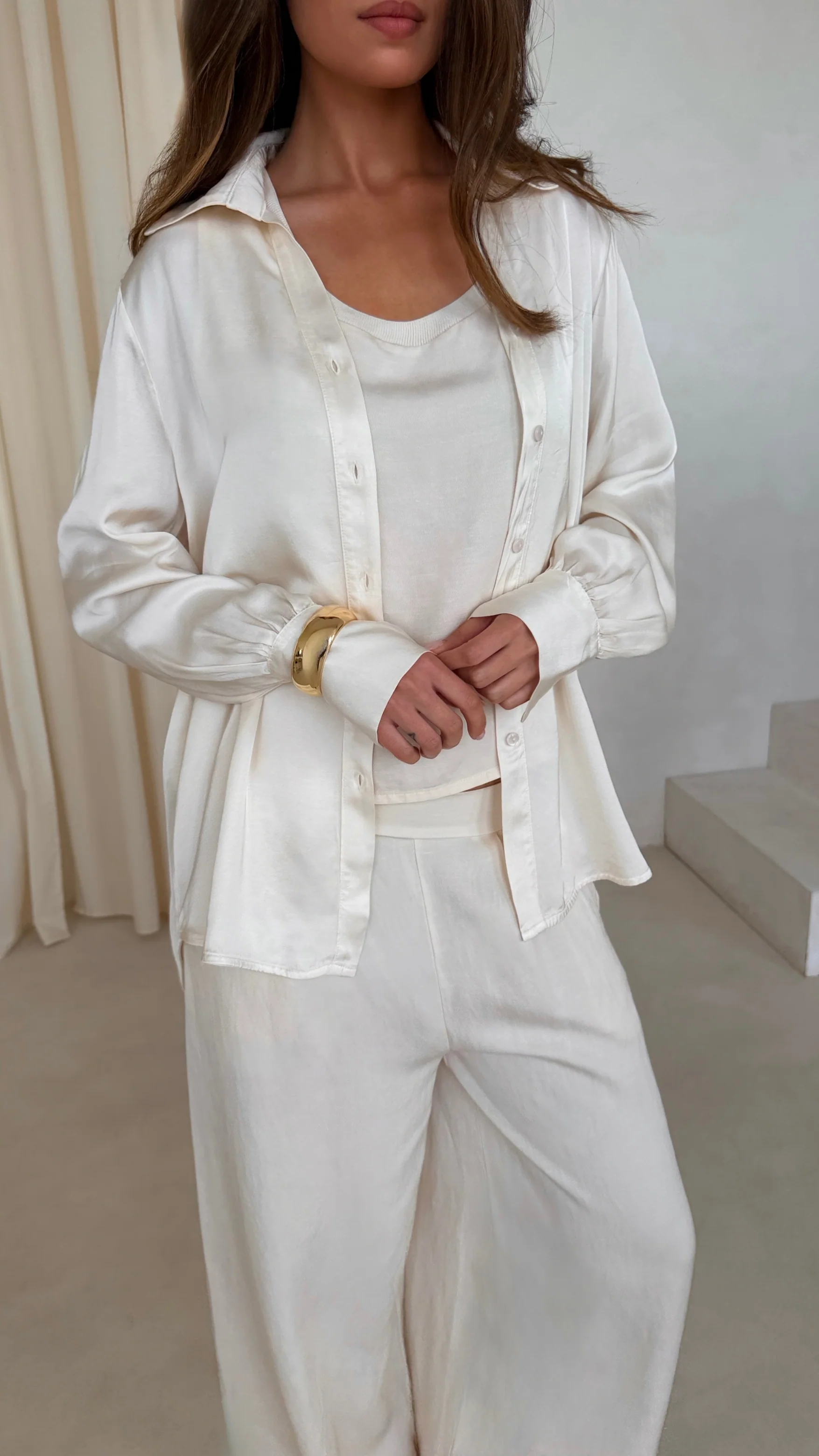 Flavia Tencel Linen Trousers - Ivory - Image 8