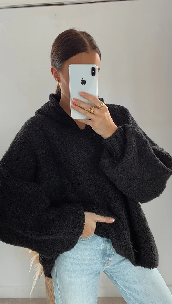Giorgia Alpaca Sweater - Black - Image 5