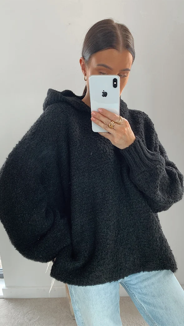 Giorgia Alpaca Sweater - Black - Image 6