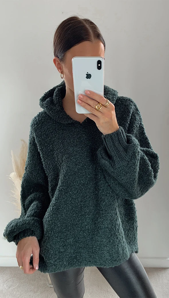 Giorgia Alpaca Sweater - Deep Green - Image 2