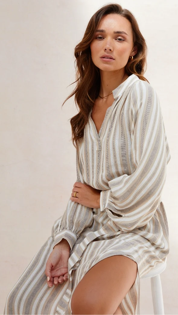 Ines Kaftan - Taupe Stripe - Image 12