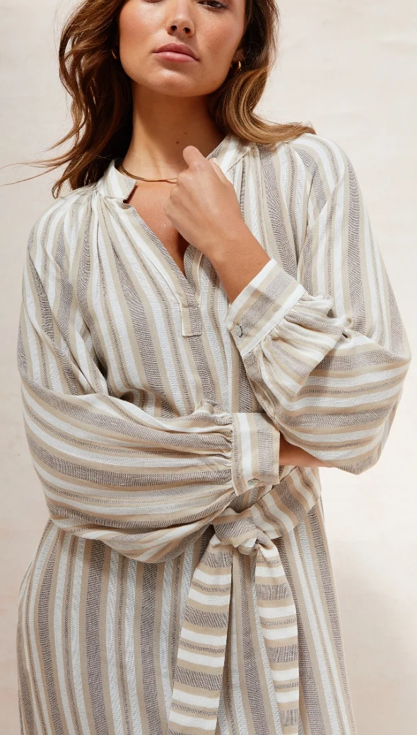 Ines Kaftan - Taupe Stripe - Image 4