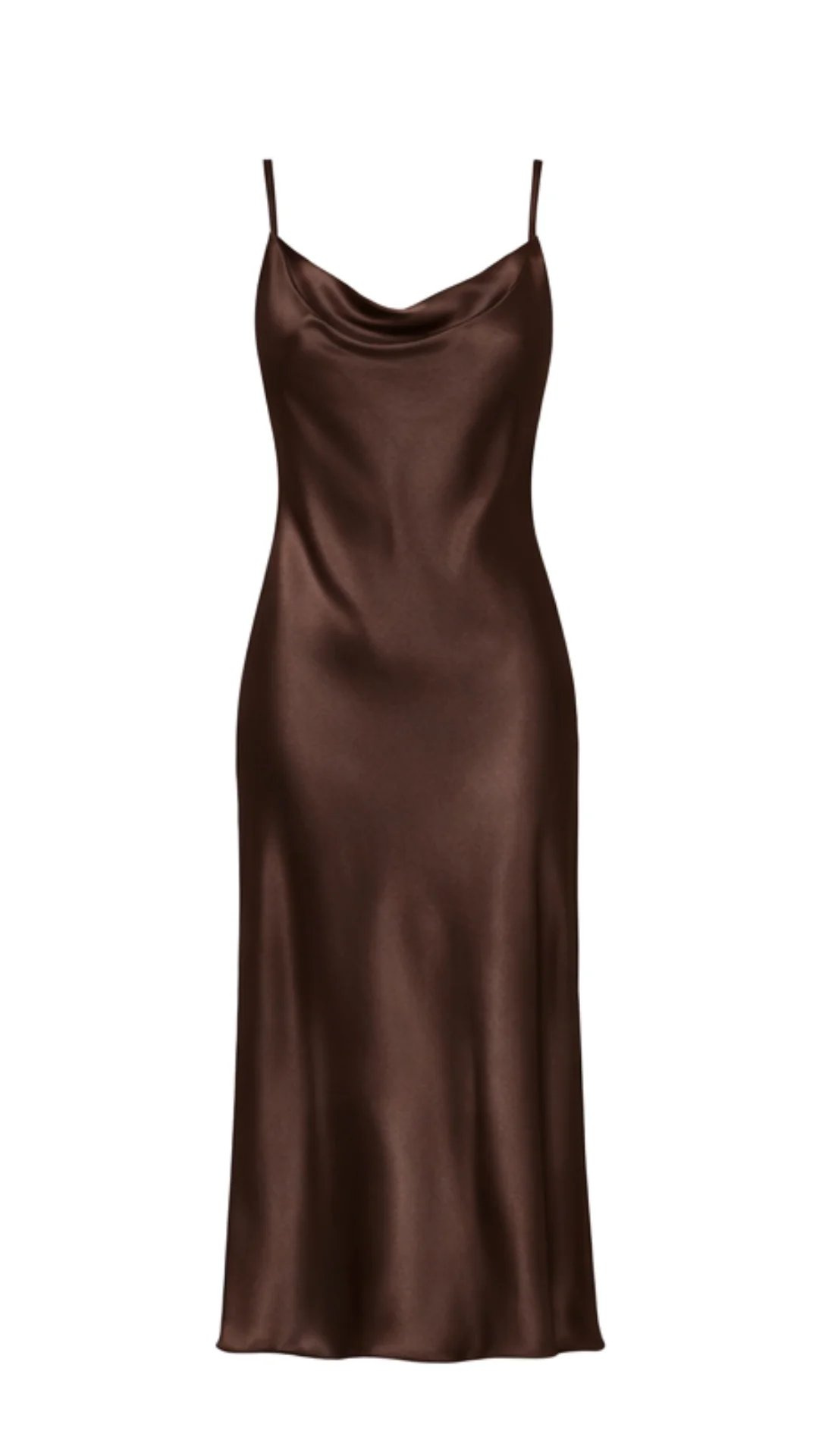 Iris Satin Dress - Espresso - Image 5