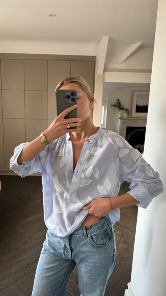 Kayla Shirt - Blue Stripe - Image 4