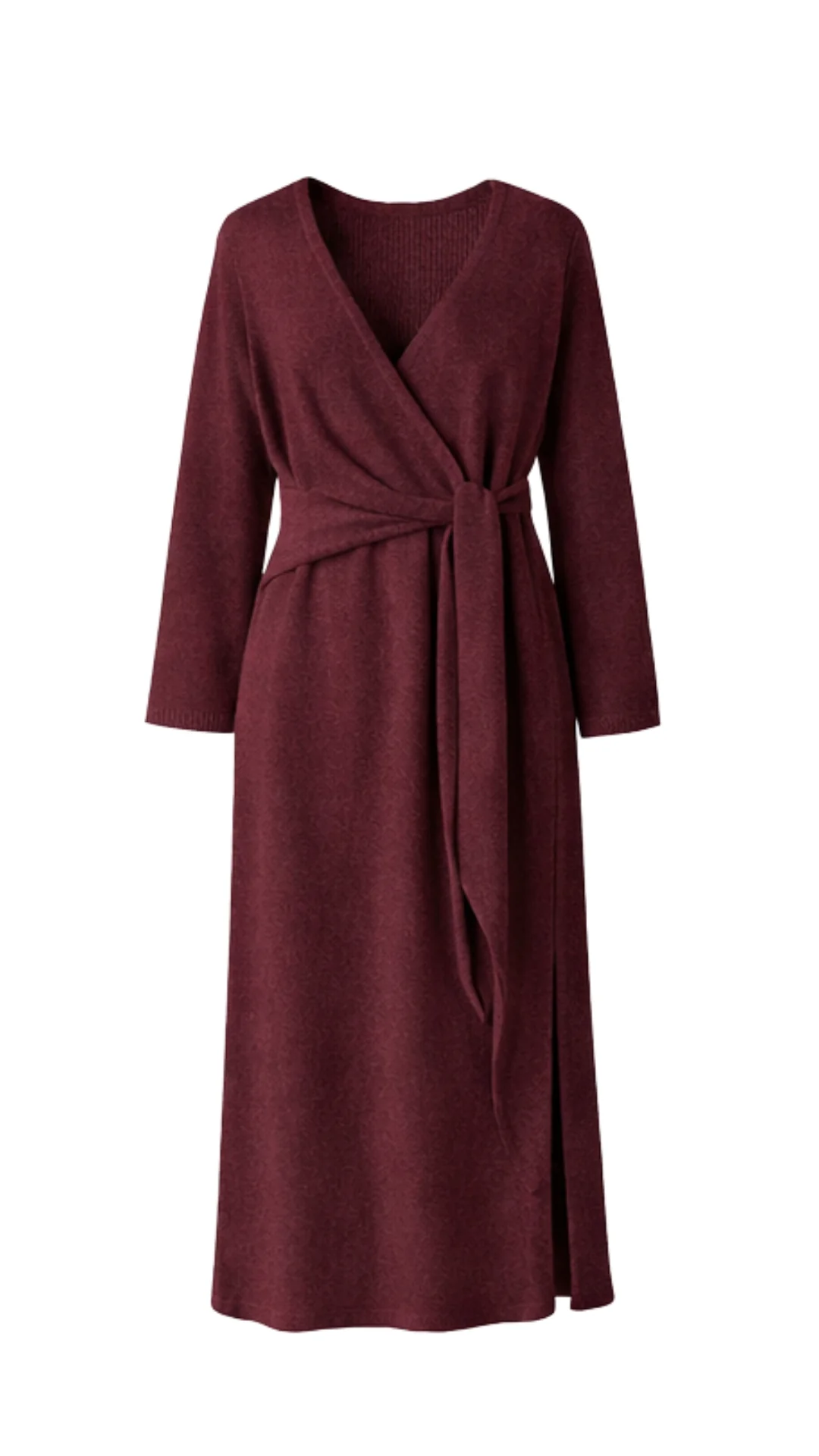 Keira Knit Wrap Dress - Bordeaux - Image 5