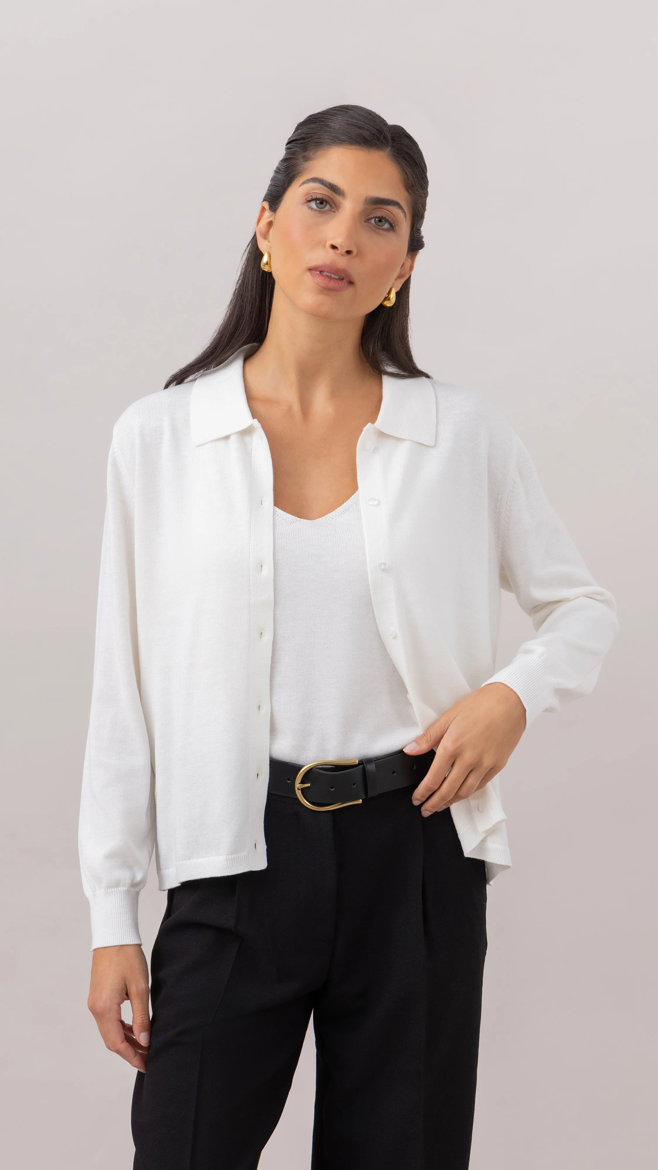 Kora Knitted Twin Set - Ivory - Image 6