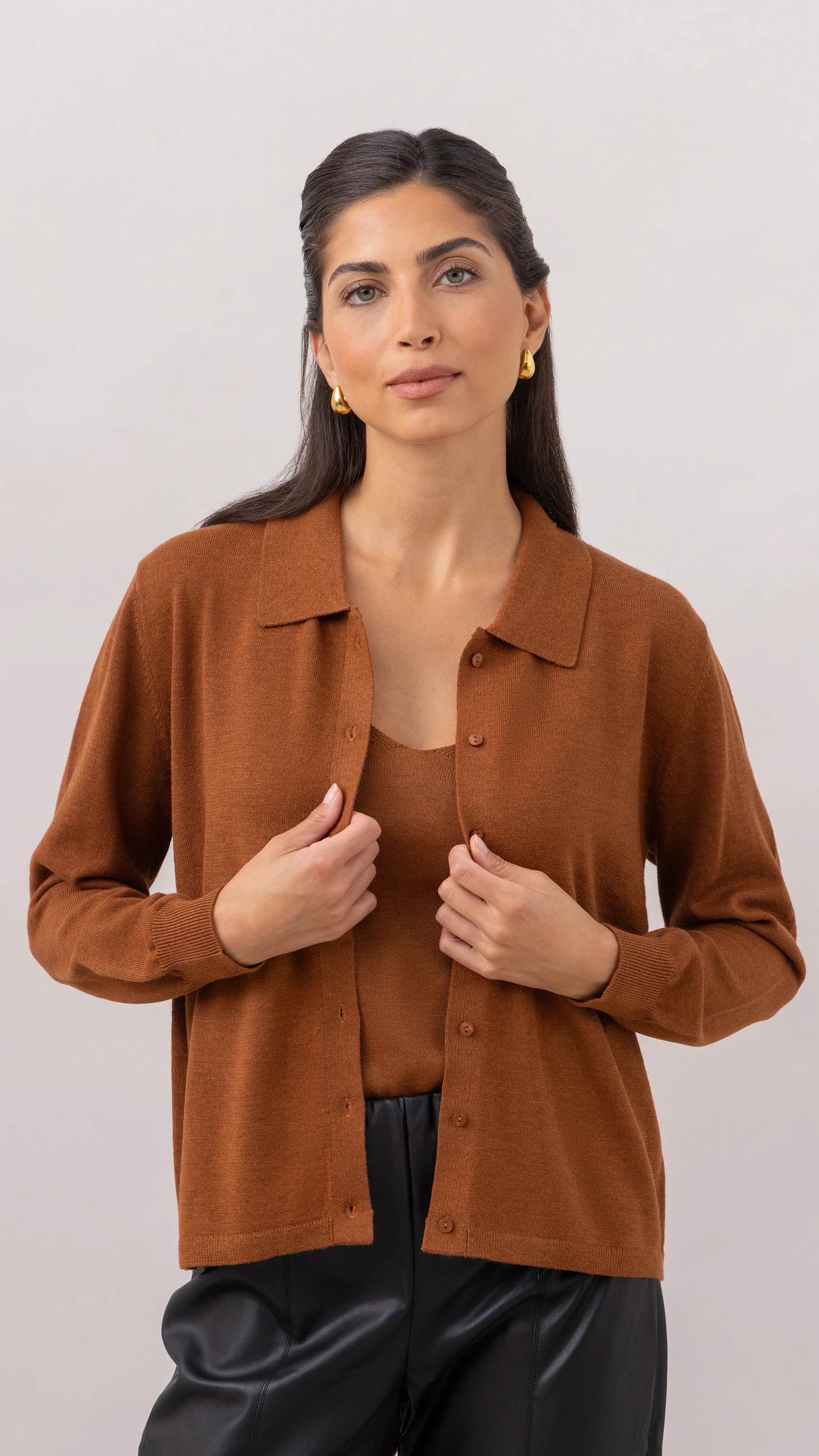 Kora Knitted Twin Set - Terracotta - Image 5