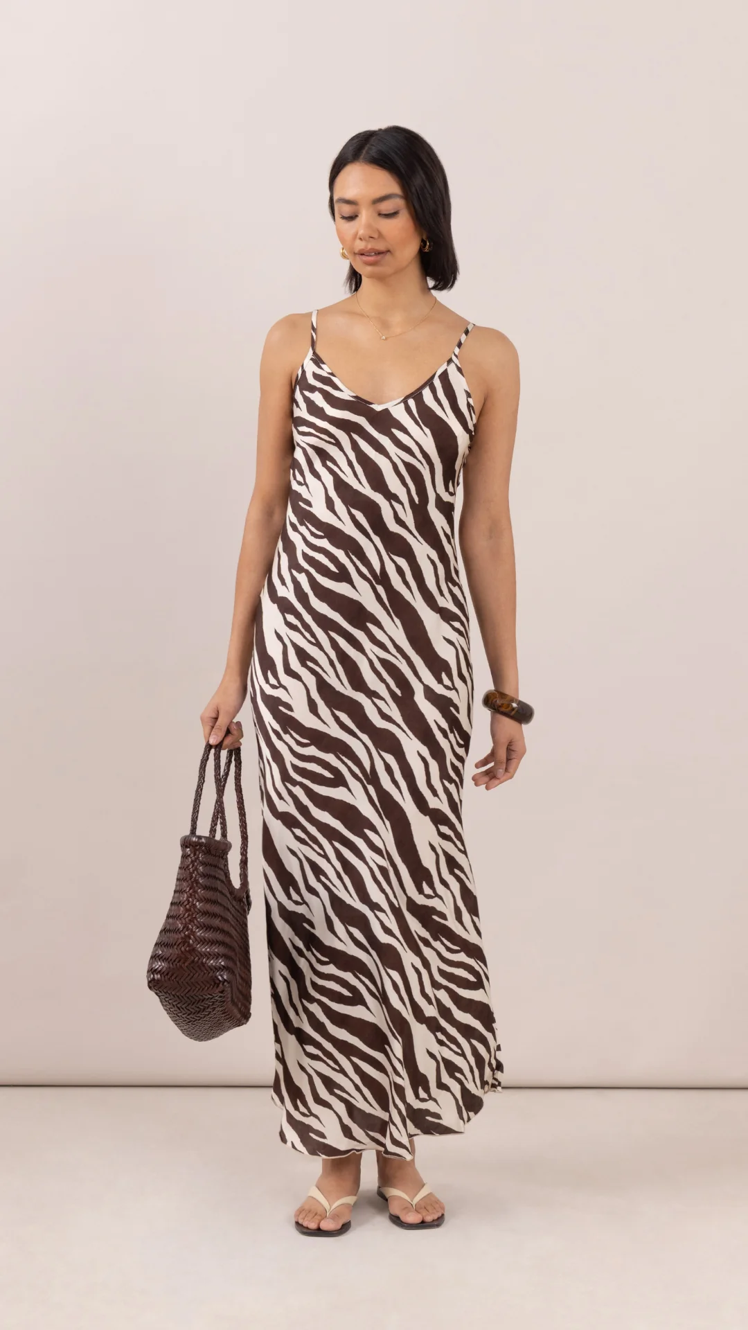 Lana Satin Dress - Zebra Print - Image 3