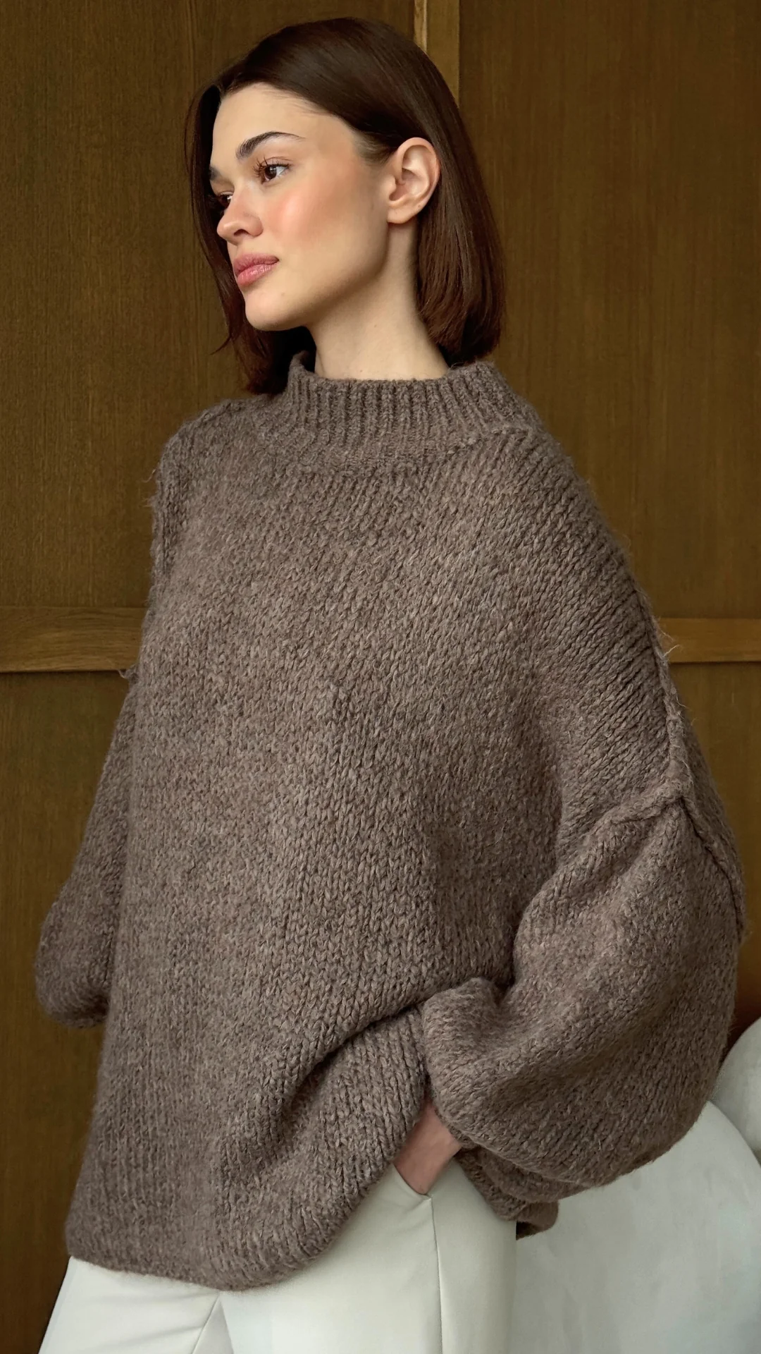 Layla Sweater - Taupe - Image 2