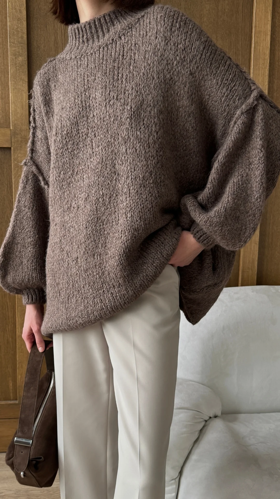 Layla Sweater - Taupe - Image 8