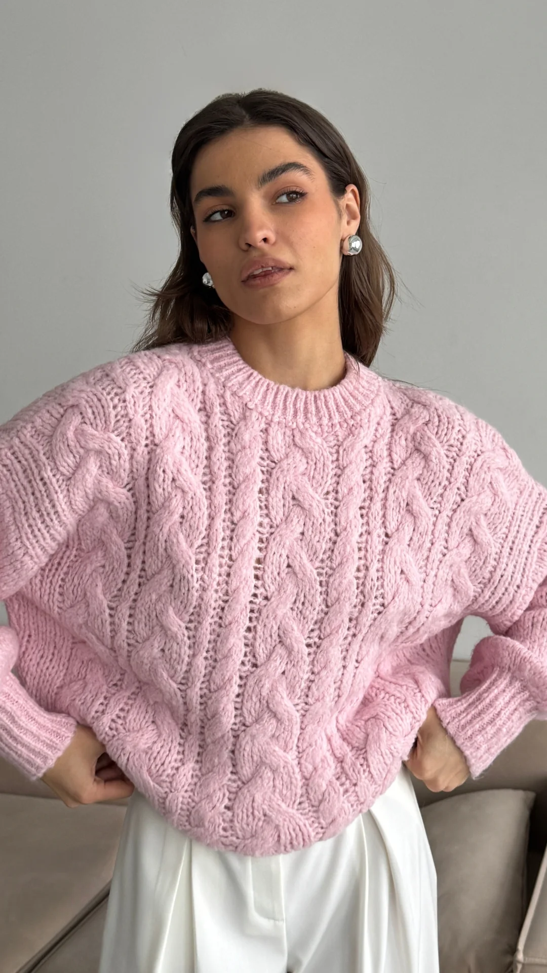 Mara Sweater - Powder Pink - Image 2