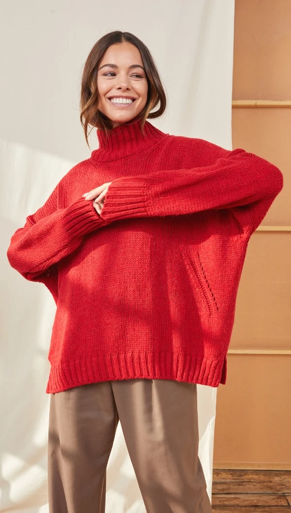 Margot Sweater - Apple Red - Image 2
