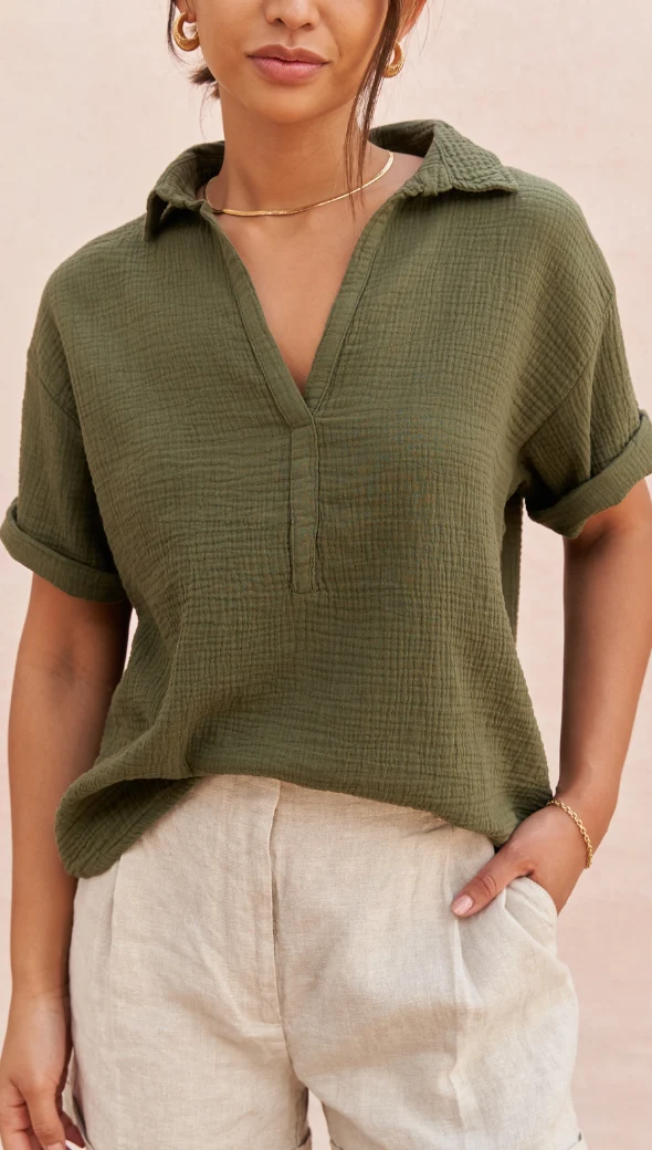 Mariana Shirt - Deep Khaki - Image 2