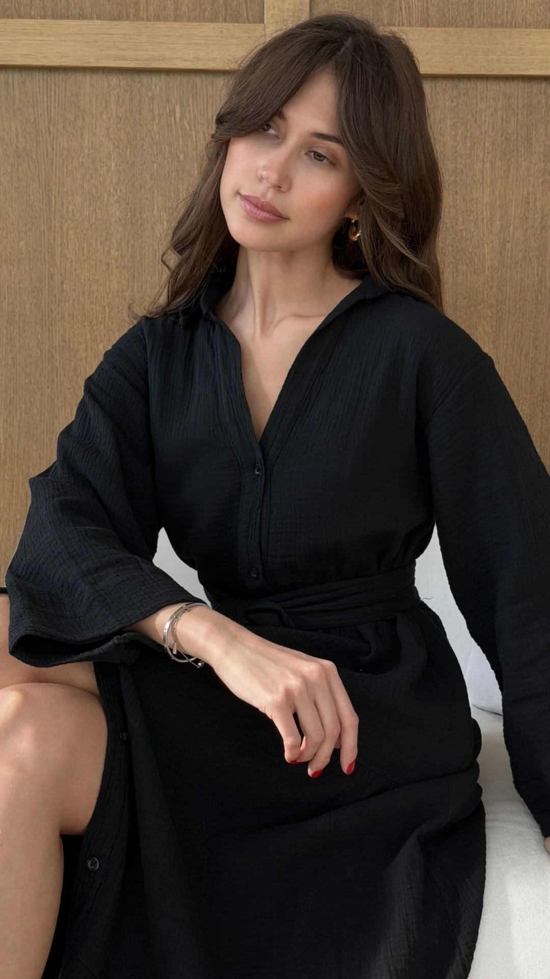 Marika Shirt Dress - Black - Image 2