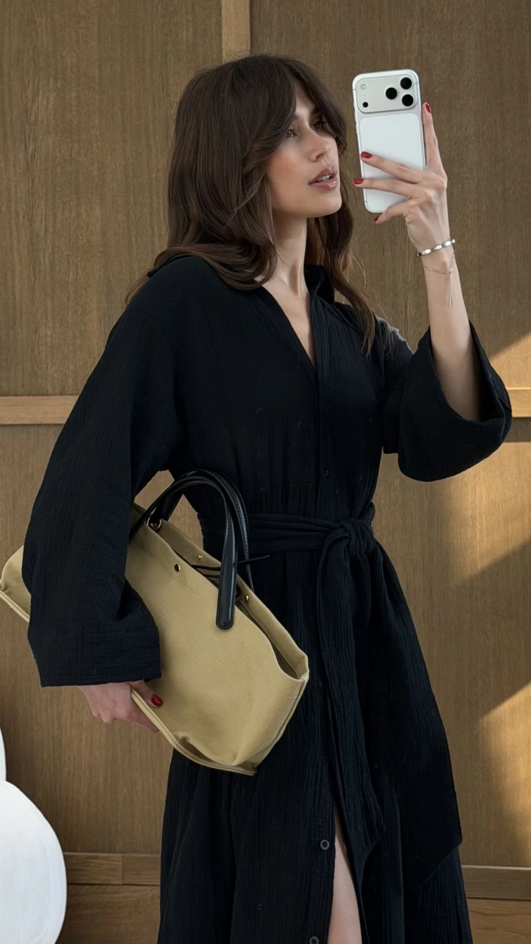 Marika Shirt Dress - Black - Image 4